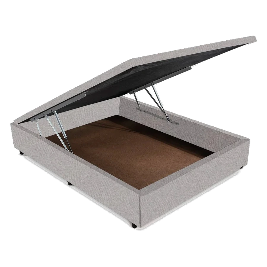 Cama box baú bege aberta