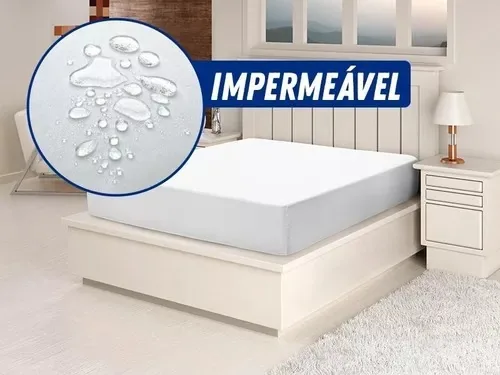Protetor de colchão impermeável sobre cama